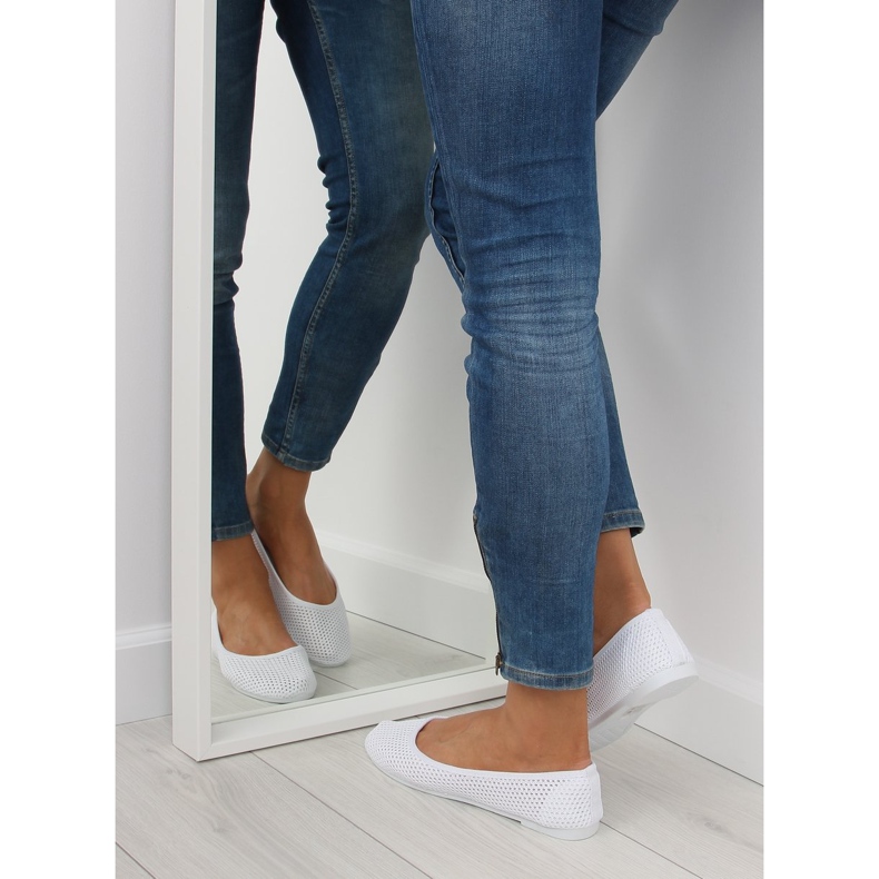 Ballerine in rete bianche JX56 bianche bianco 2