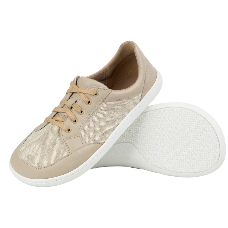 WASAK Scarpe da donna in pelle minimalista a piedi nudi len 0772w ecru beige 1