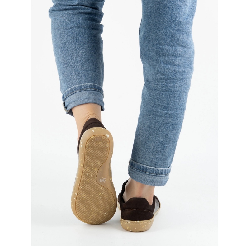 Scarpe da donna in pelle scalza marrone 0772w wasak - calzature naturali minimaliste 2