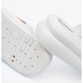 Seastar Pantofole con fibbie dorate sulla piattaforma bianca bianco 1