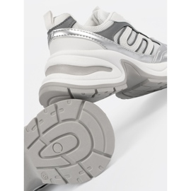 Sneaker da donna bianca con inserti d'argento bianco 1