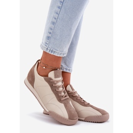Laura Messi 2935 Scarpe sportive in pelle femminile beige 1