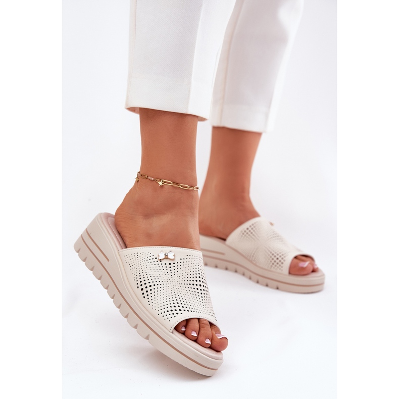 Flip in pelle femminile Flip Vinceza 41477 beige 2