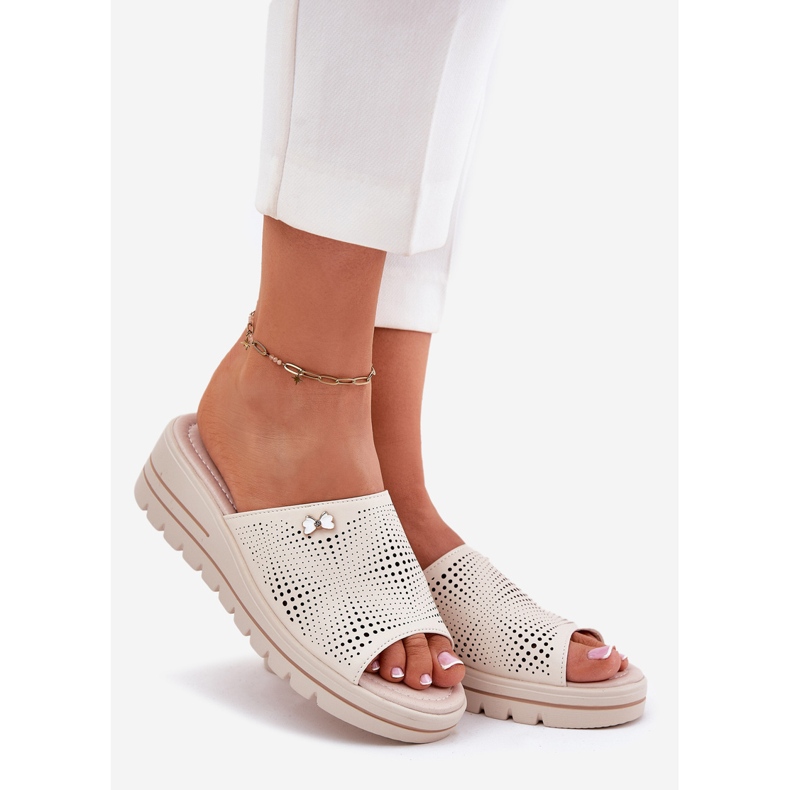 Flip in pelle femminile Flip Vinceza 41477 beige 1