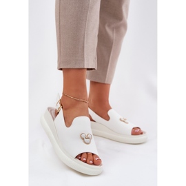 Vinceza Sandali in pelle femminile con la decorazione di Vincez 66757 Bianco 2