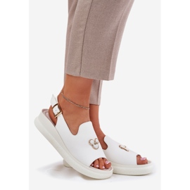 Vinceza Sandali in pelle femminile con la decorazione di Vincez 66757 Bianco 1