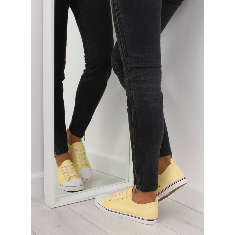 Sneakers da donna gialle, faccia gialla XL01p Beige giallo 1