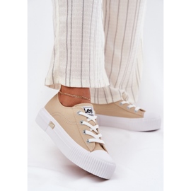Sneaker femminili sulla piattaforma Lee Isla C Women Low 50251001 Beige 2