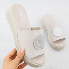 Flip infradito in pelle da donna con giacche beige filippo 6987 1