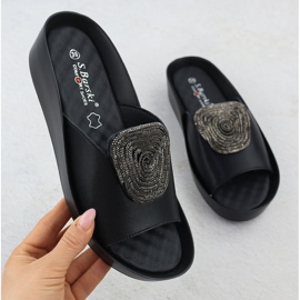 S.Barski Cedre da donna in pelle con giacche con zirconi Czarne S. Barski KV51-028 nero 1