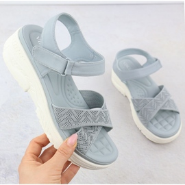 Sandali da donna per zeppe blu Vinceza 92100 1