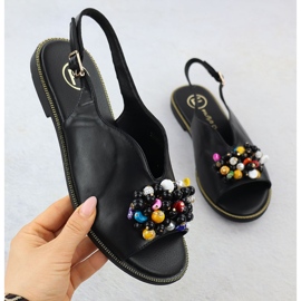 Sandali da donna con perle nere Filippo DS6230 nero 1
