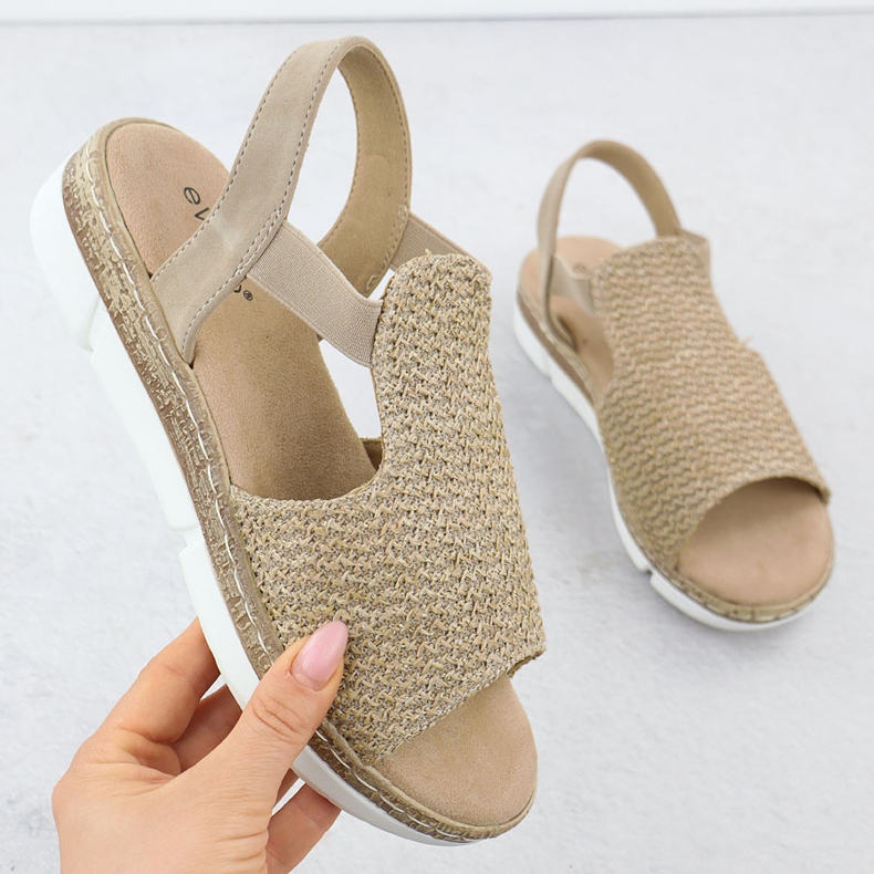 EVento Sandali femminili su una piattaforma Slippato con beige 8828 beige 1