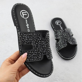 Infradito da donna con strass Black Filippo DK6973 nero 1