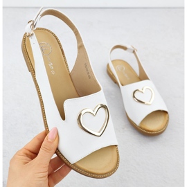 Sandali da donna piatta con cuore bianco filippo ds6926 1