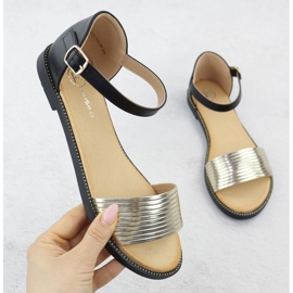 Sandali neri femminili Golden Filippo DS6917 nero 1