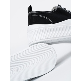 Sneakers bianche e nere con suola spessa nero 1