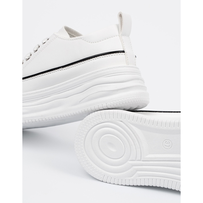 Shelvt Sneaker bianche da donna sulla piattaforma bianca 1
