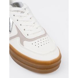 Shelvt Sneaker bianche da donna con inserti in argento bianco 1