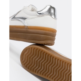 Shelvt Sneaker bianche da donna con inserti in argento bianco 2