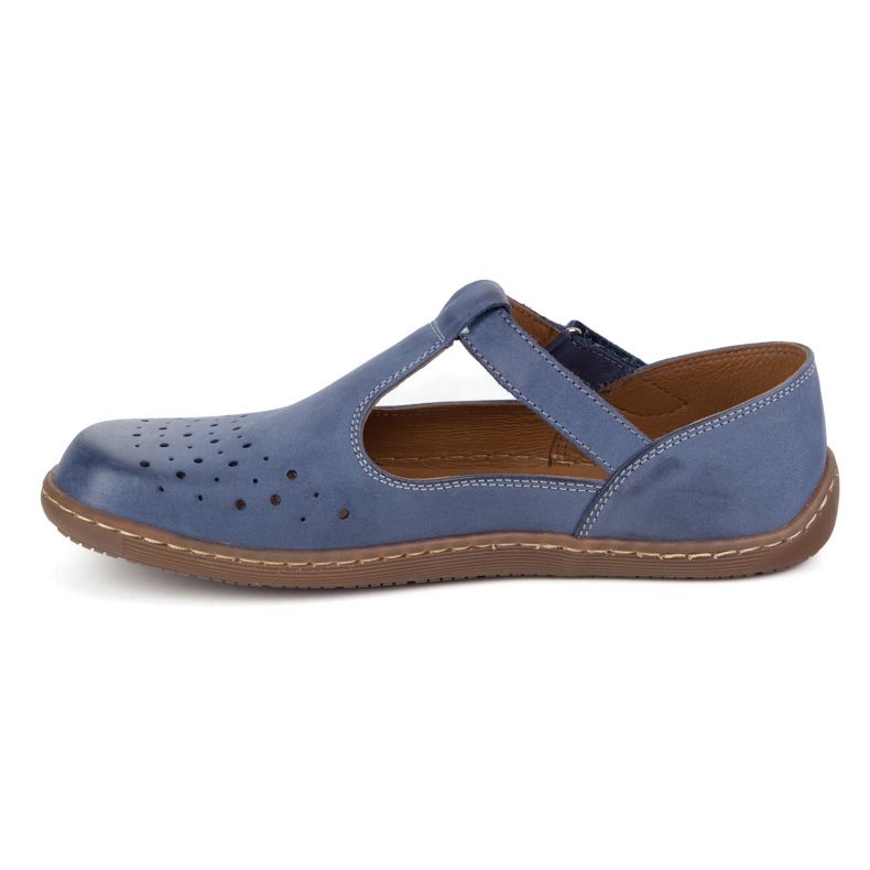 Olivier Scarpe a piedi nudi da donna realizzati in pelle naturale 1283 blu navy 1