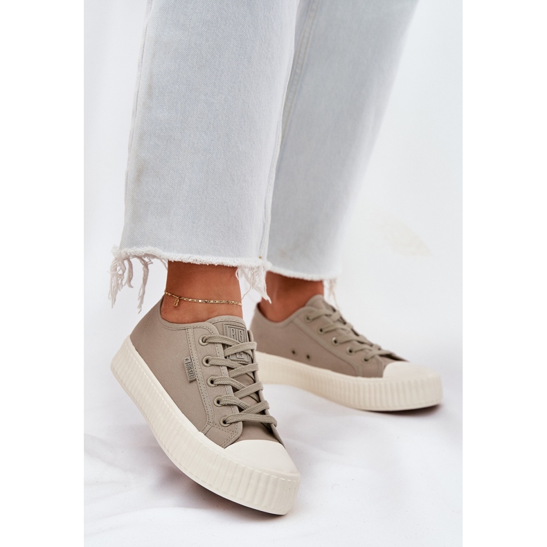 Sneaker femminile materiale sulla piattaforma grigia Big Star RR274779 grigio 2
