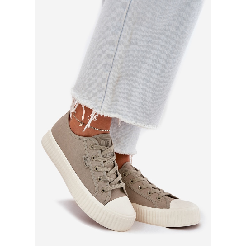 Sneaker femminile materiale sulla piattaforma grigia Big Star RR274779 grigio 1