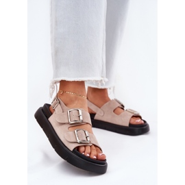 Sandali in pelle scamosciata femminile con morsetti luminosi RR274663 Big Star rosa 2