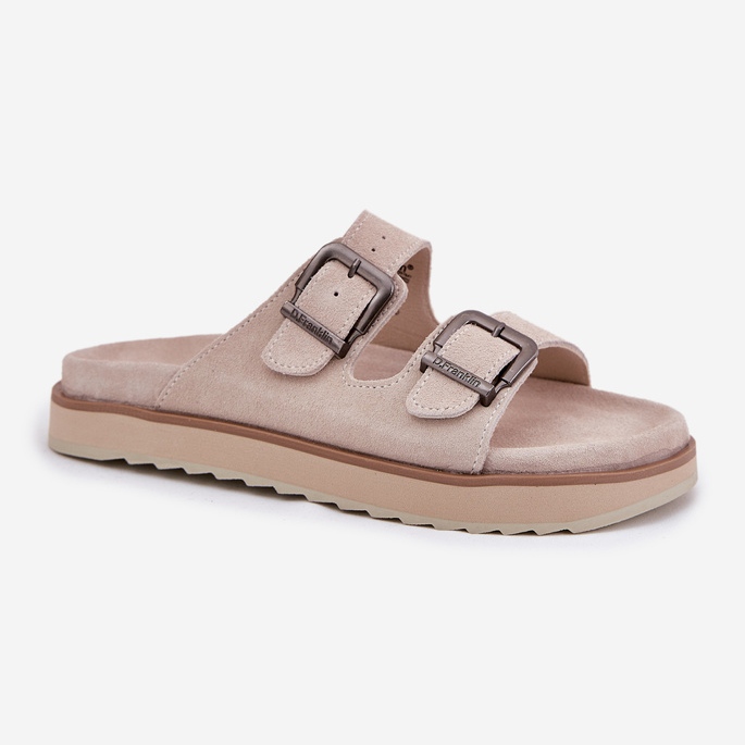 Flip di pelle scamosciata femminile con D.Franklin DFSH405001 Fibbie beige 2
