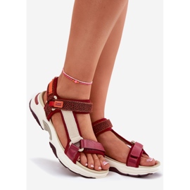 Sandali in velcro femminile D.Franklin DFSH406003 Borgogna rosso 1