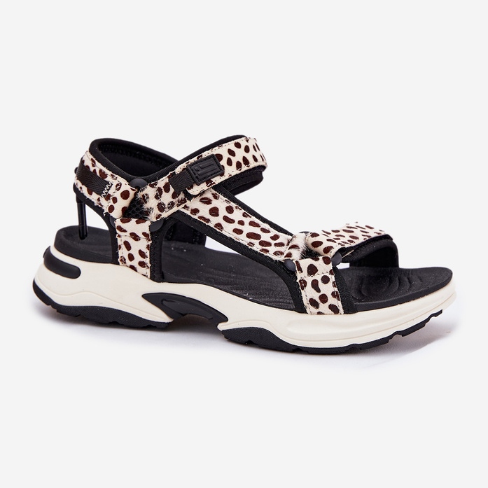 Sandali in velcro femminile D.Franklin DFSH406002 Black and Beige 1