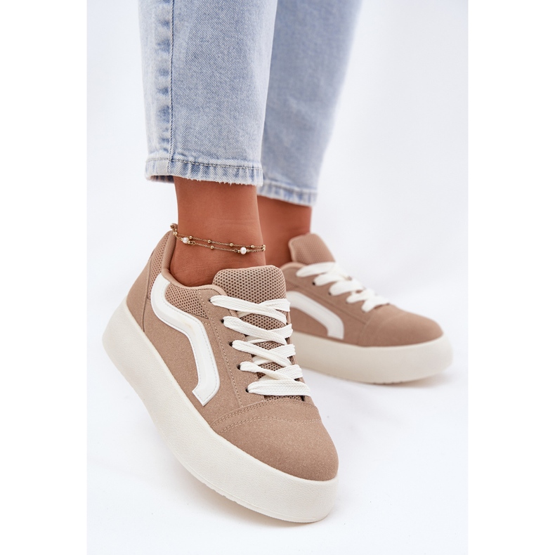 Inna Sneaker femminili sulla piattaforma Khaki beige 2