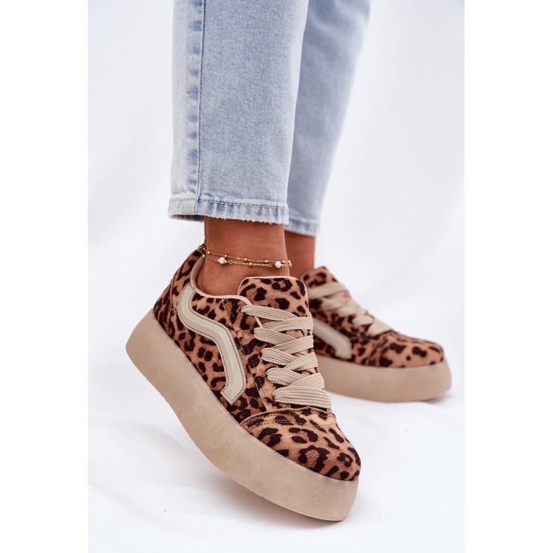 Inna Sneakers con plateau da donna Leopardo beige 2