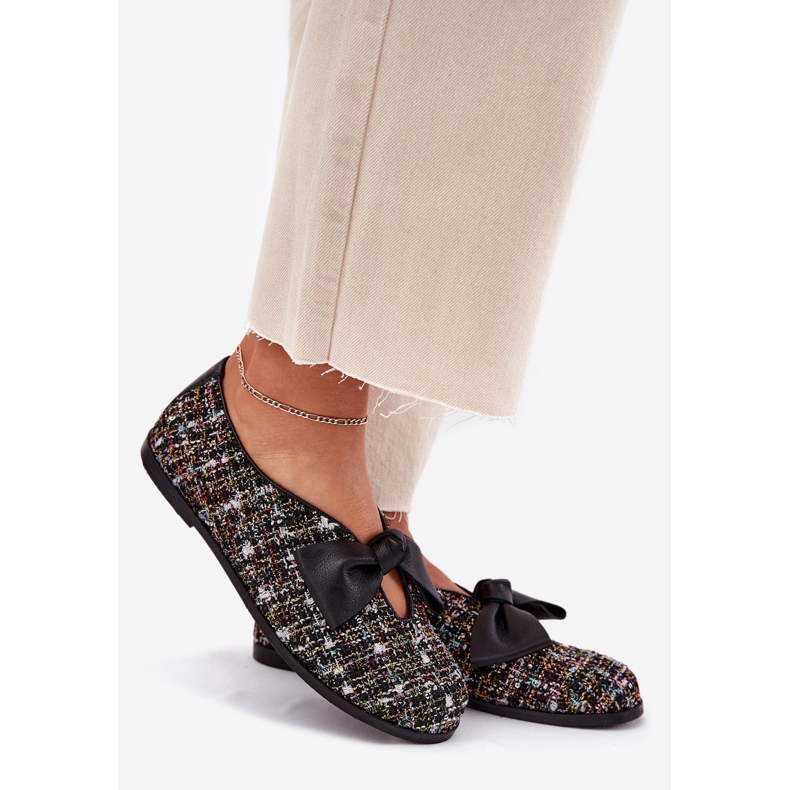 Ballerine in pelle con prua nera Laura Messi 2921 nero 1