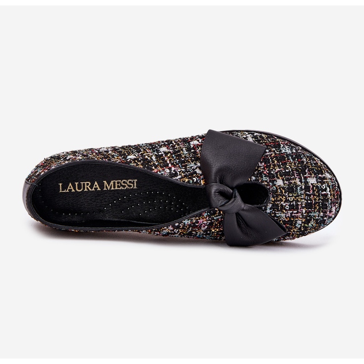 Ballerine in pelle con prua nera Laura Messi 2921 nero 2