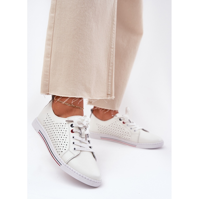 S.Barski Scarpe in pelle da donna S. Barski LR51-587 Bianco bianca 2
