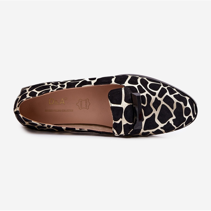 S.Barski Scarpe in pelle scamosciata femminile con un ornamento LZ51-505 nero e oro 2