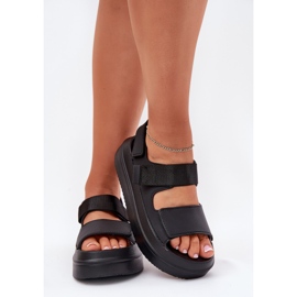 Inna Sandali femminili sulla piattaforma con velcro nero 2