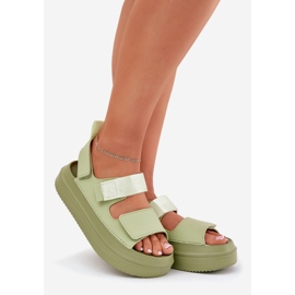 Inna Sandali femminili sulla piattaforma con verde velcro 1