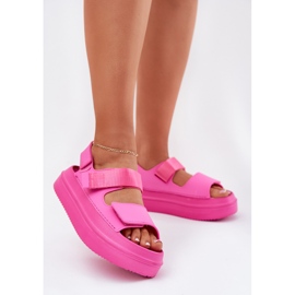 Inna Sandali femminili sulla piattaforma con velcro fucsia rosa 2