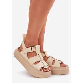 Inna Sandali con plateau da donna, Beige 1