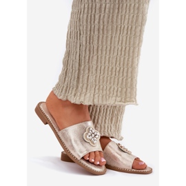S.Barski Flip da donna con tacco piatto con un dettaglio decorativo S. Barski Kv51-087 PLN d'oro 1