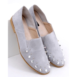 Mocassini grigi lordsy con borchie 1415 Grey grigio 1
