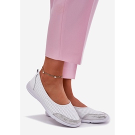 EVento Ballerina bianca in pelle in pelle da donna 1