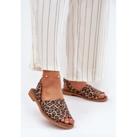 Zazoo 40327 Slip in pelle -Sandali sandali leopardo marrone 2