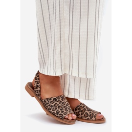 Zazoo 40327 Slip in pelle -Sandali sandali leopardo marrone 1
