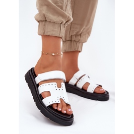 Flip in pelle femminile dipinti sulla piattaforma bianca Zazoo 40440 bianco 2