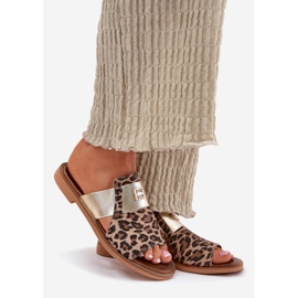 Zazoo Eleganti piatti -leather -High -Altheel Flip in pelle marrone 1