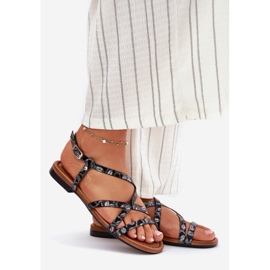 Sandali da donna in pelle piatta Maciejka 06635-05 nero 1