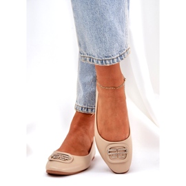 Seastar Ballerine femminili su una suola piatta con un ornamento per il beige 58p 2
